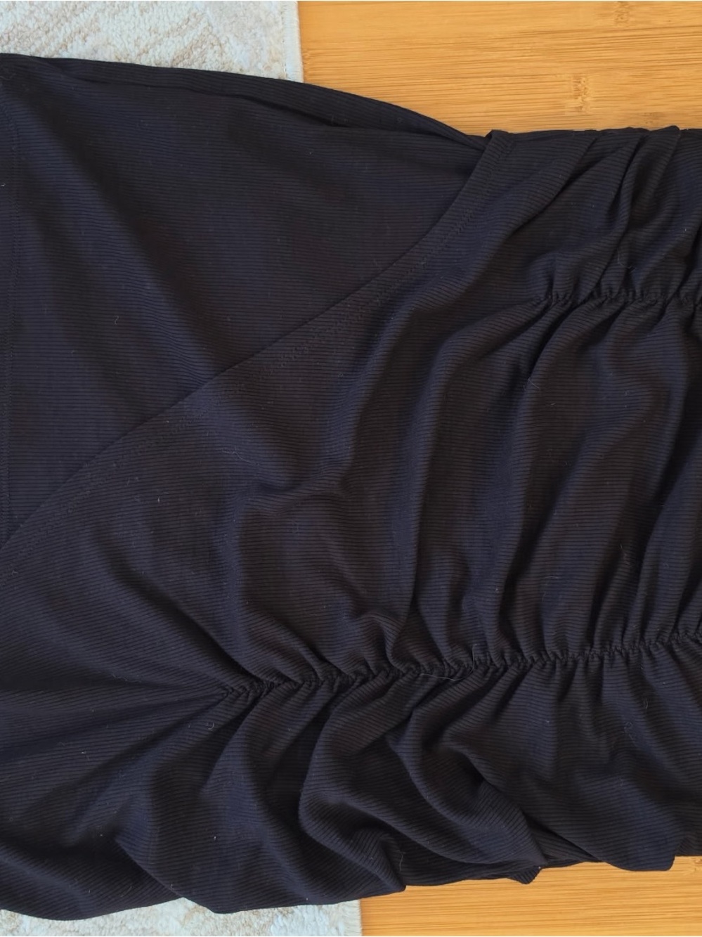 LNA Black Ruched Mini Skirt - Picture 3 of 4